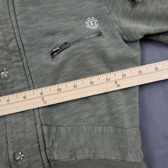 Element Womens Olive Green Slub Knit Utility Cargo Hoodie Jacket Snap Front S - Picture 4 of 16